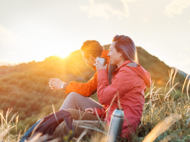 Couple drinking coffee